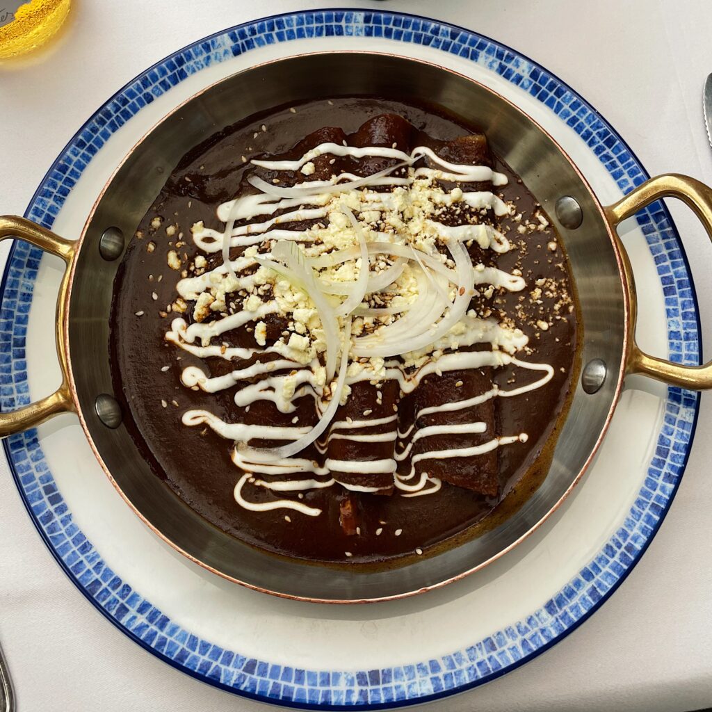 Enchiladas in mole at Azul Condesa