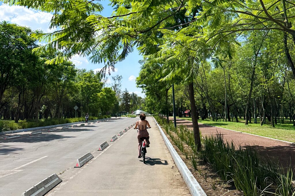 Bike in Bosque de Chapultepec or Chapultepec Park in Mexico City