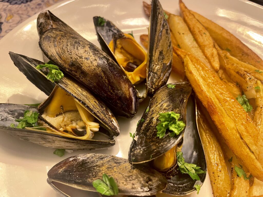 steamed mussels