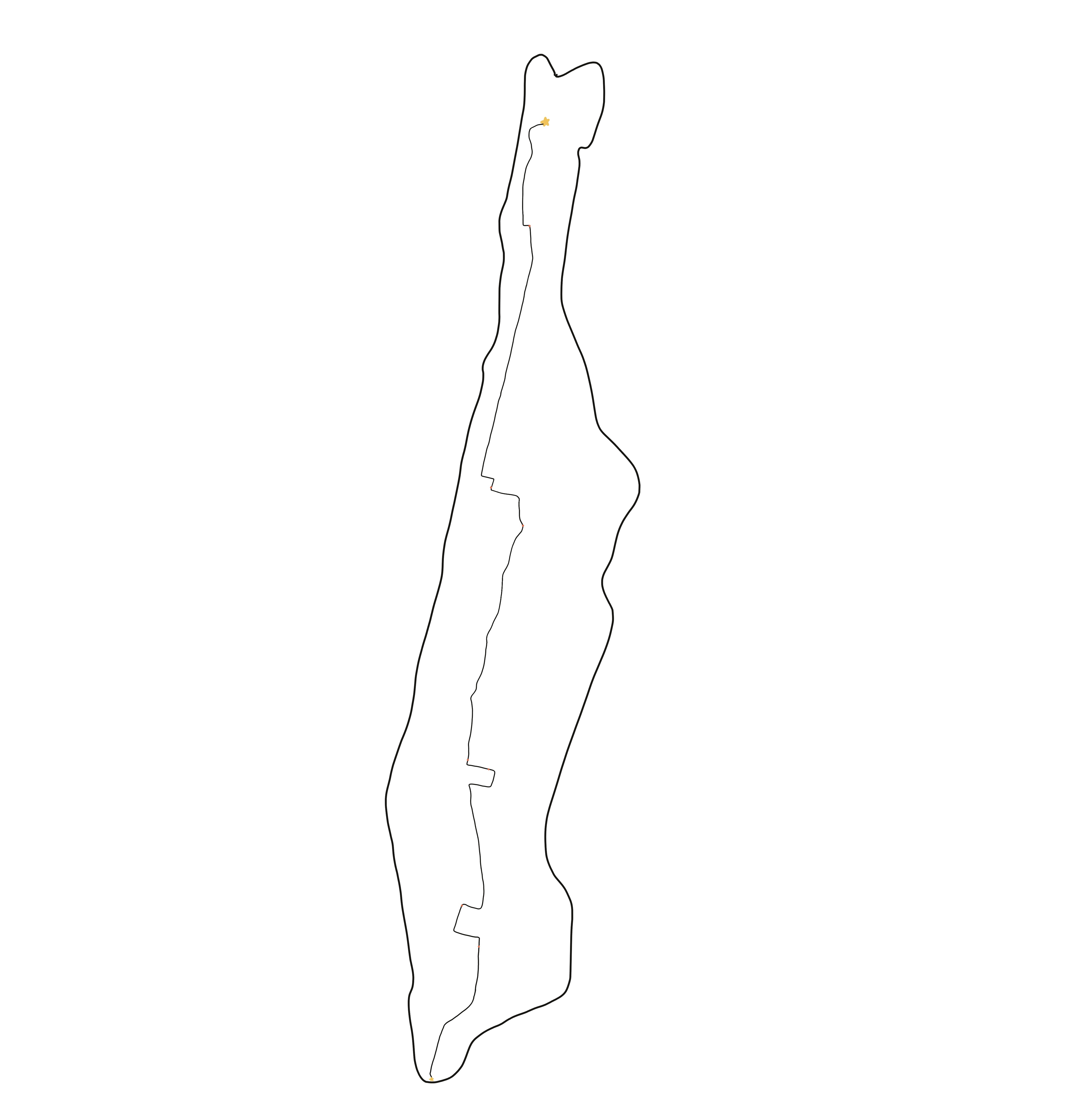 An illustrated map of Manhattan with the Broad City Challenge route drawn out