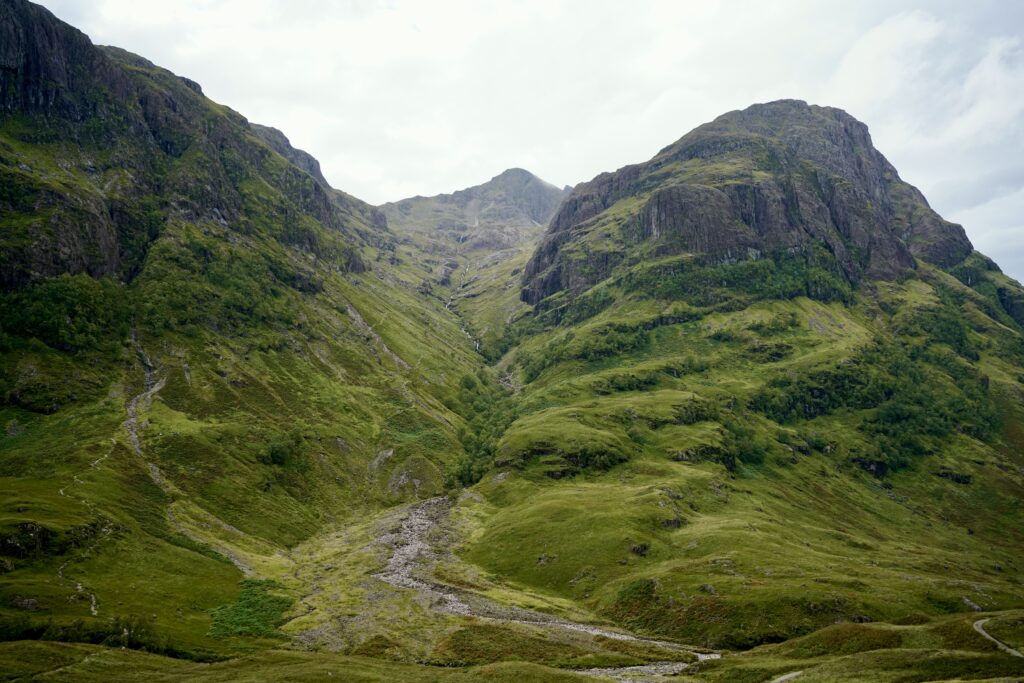 Lush green hills in Glencoe