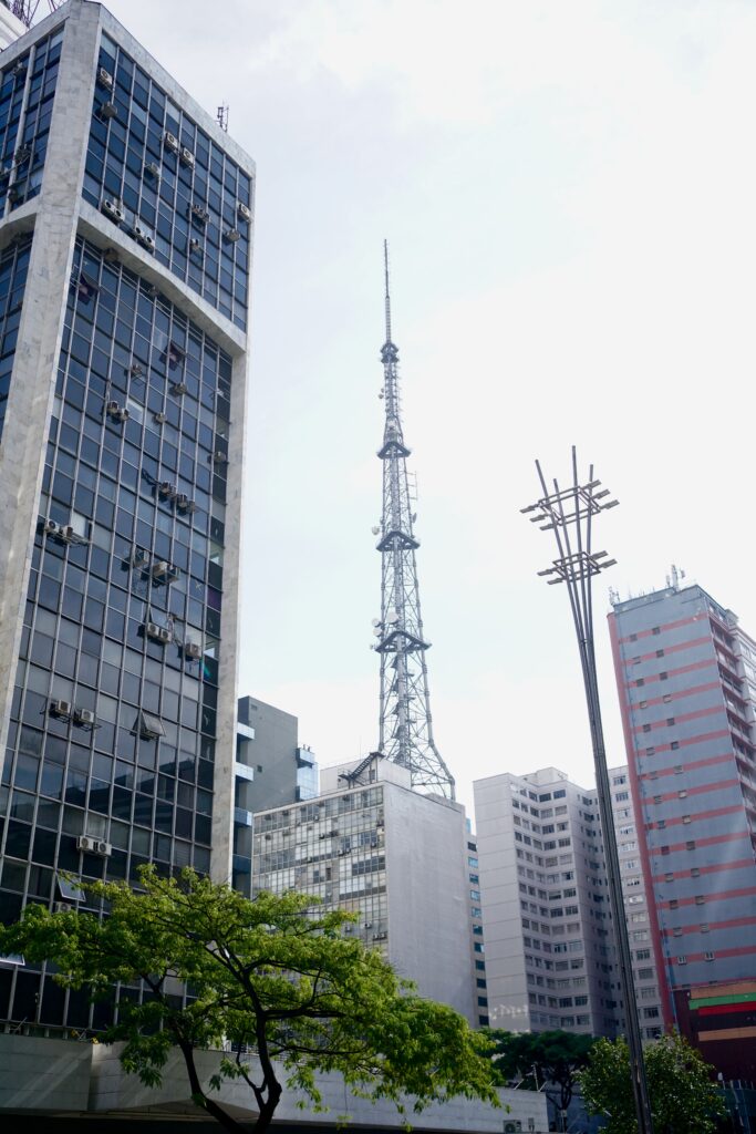 radio towers on top of buildings in São Paulo