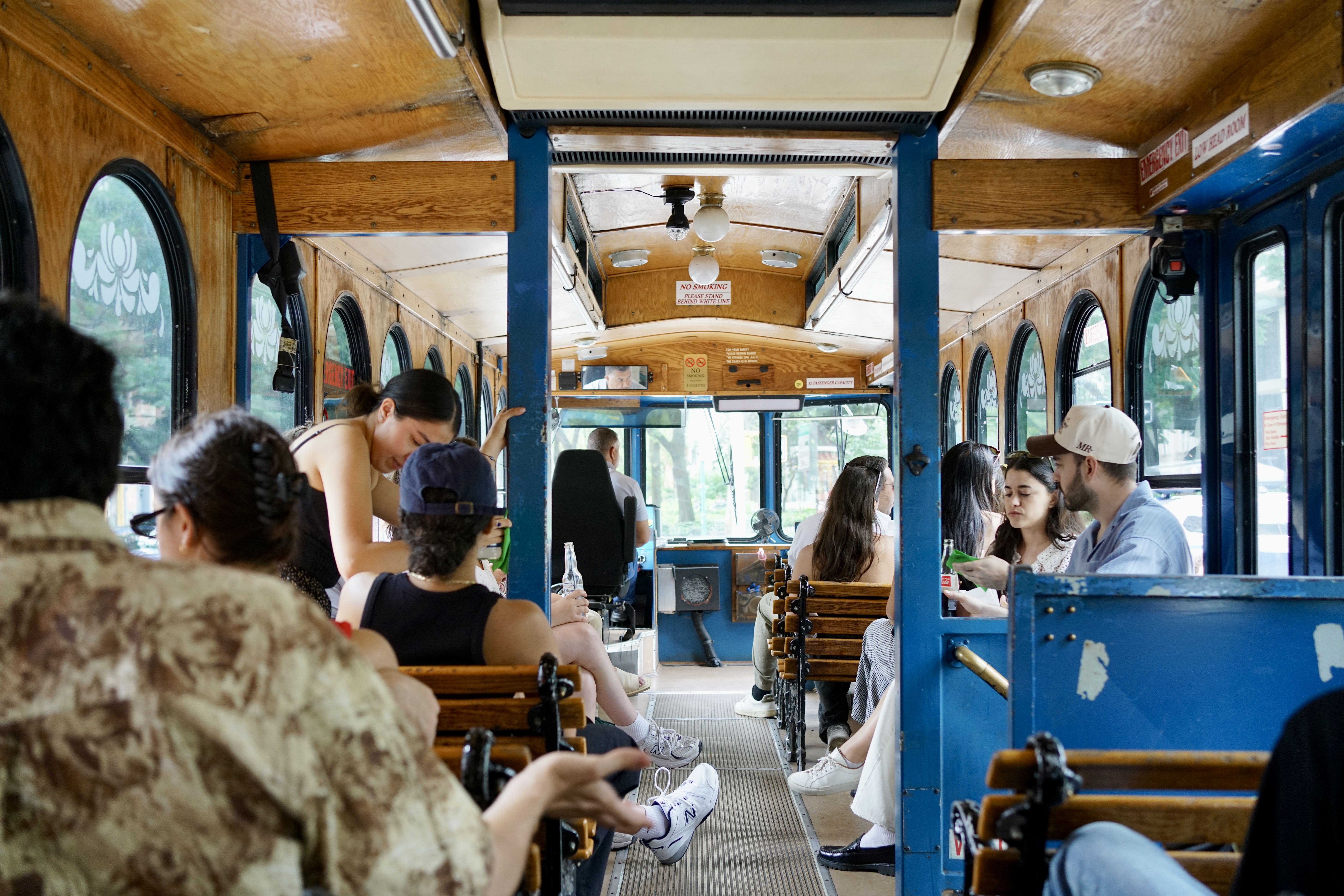 The interior of a trolley