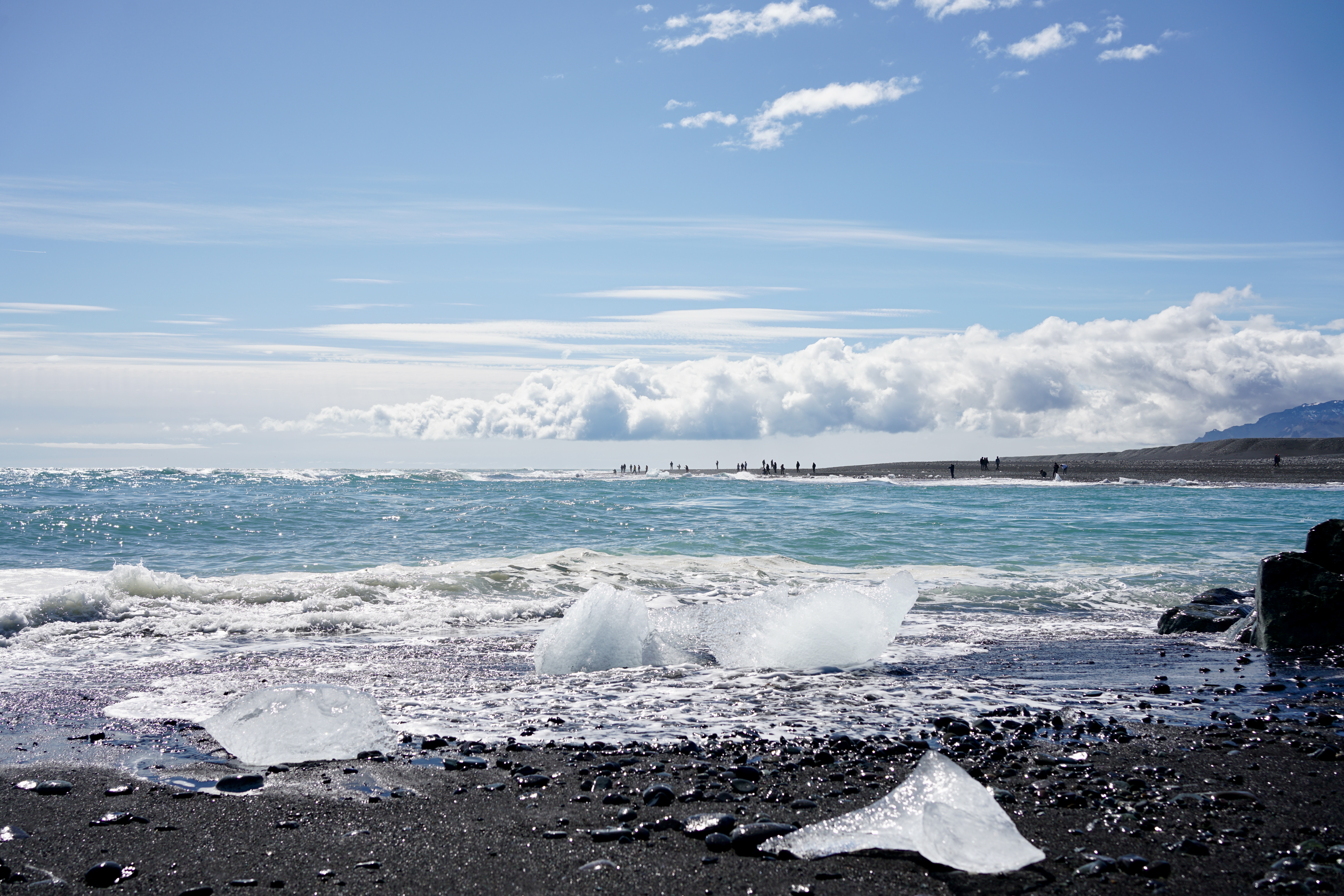Ice washed on shore at Diamond Beach