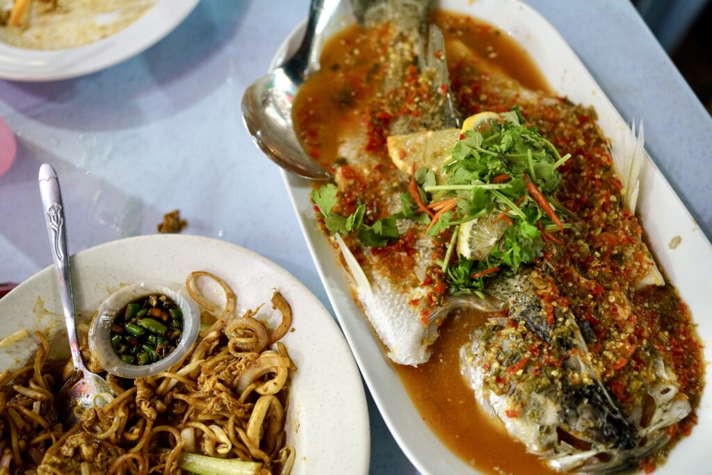 A thai fish plate and side