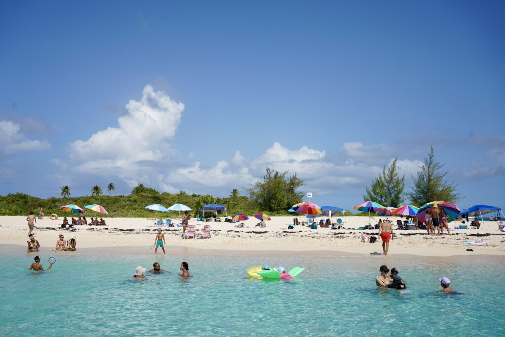 A barrier island sand bar 
