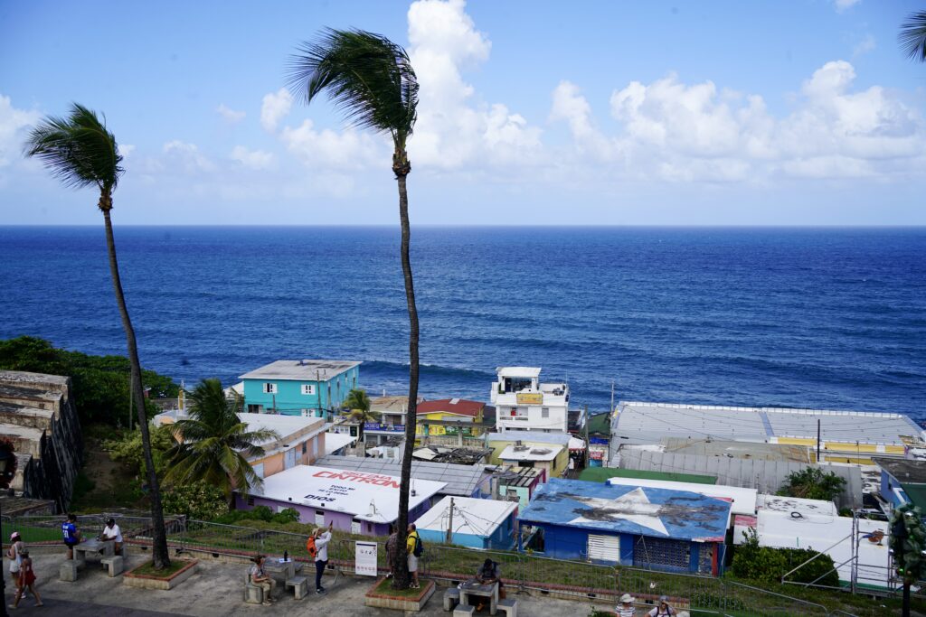 The view overlooking La Perla and ocean