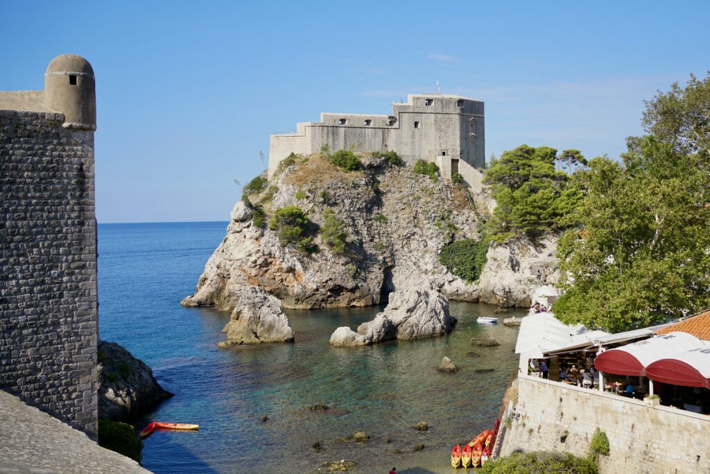 A fortress perched on a cliff in Croatia