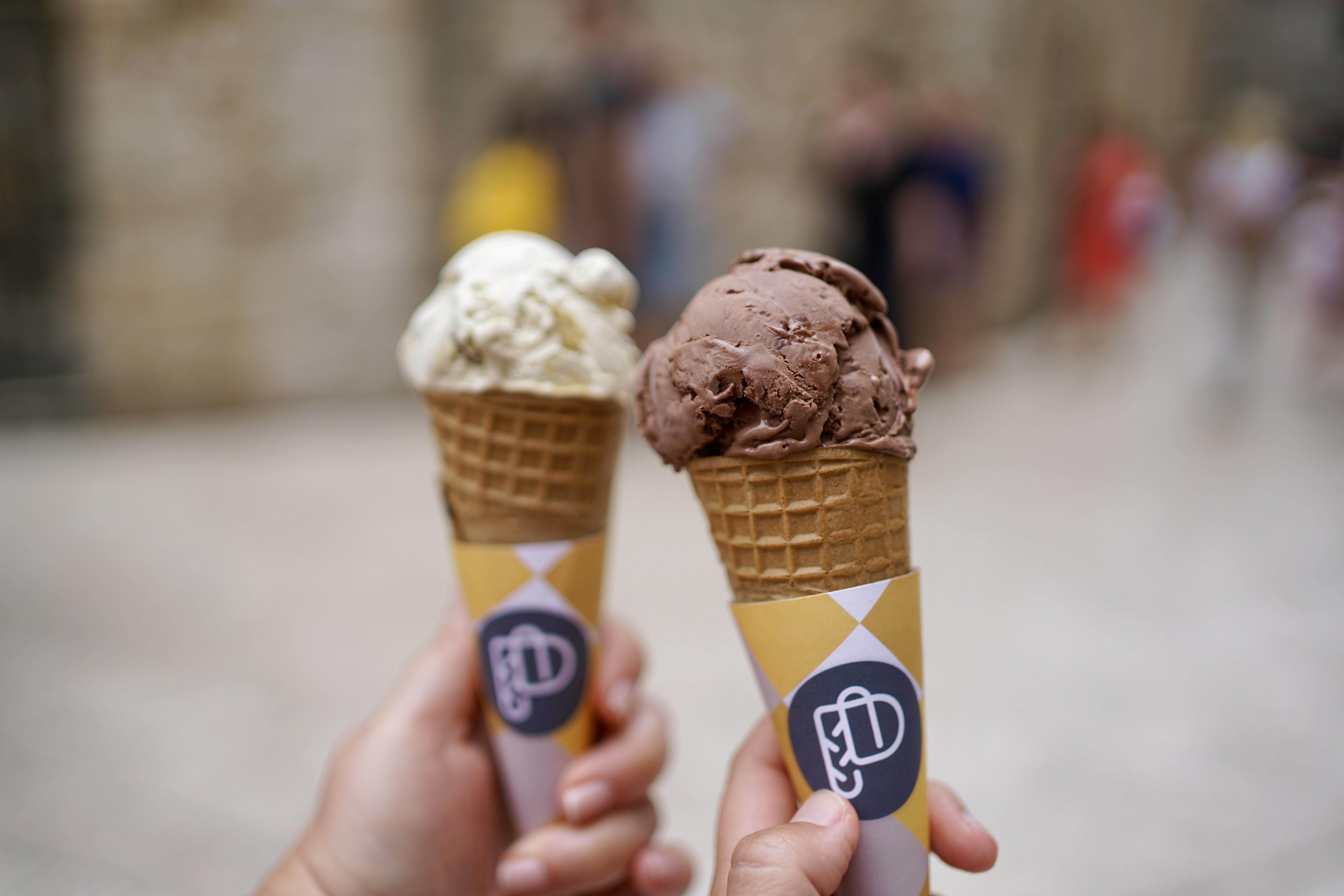 two cones of gelato