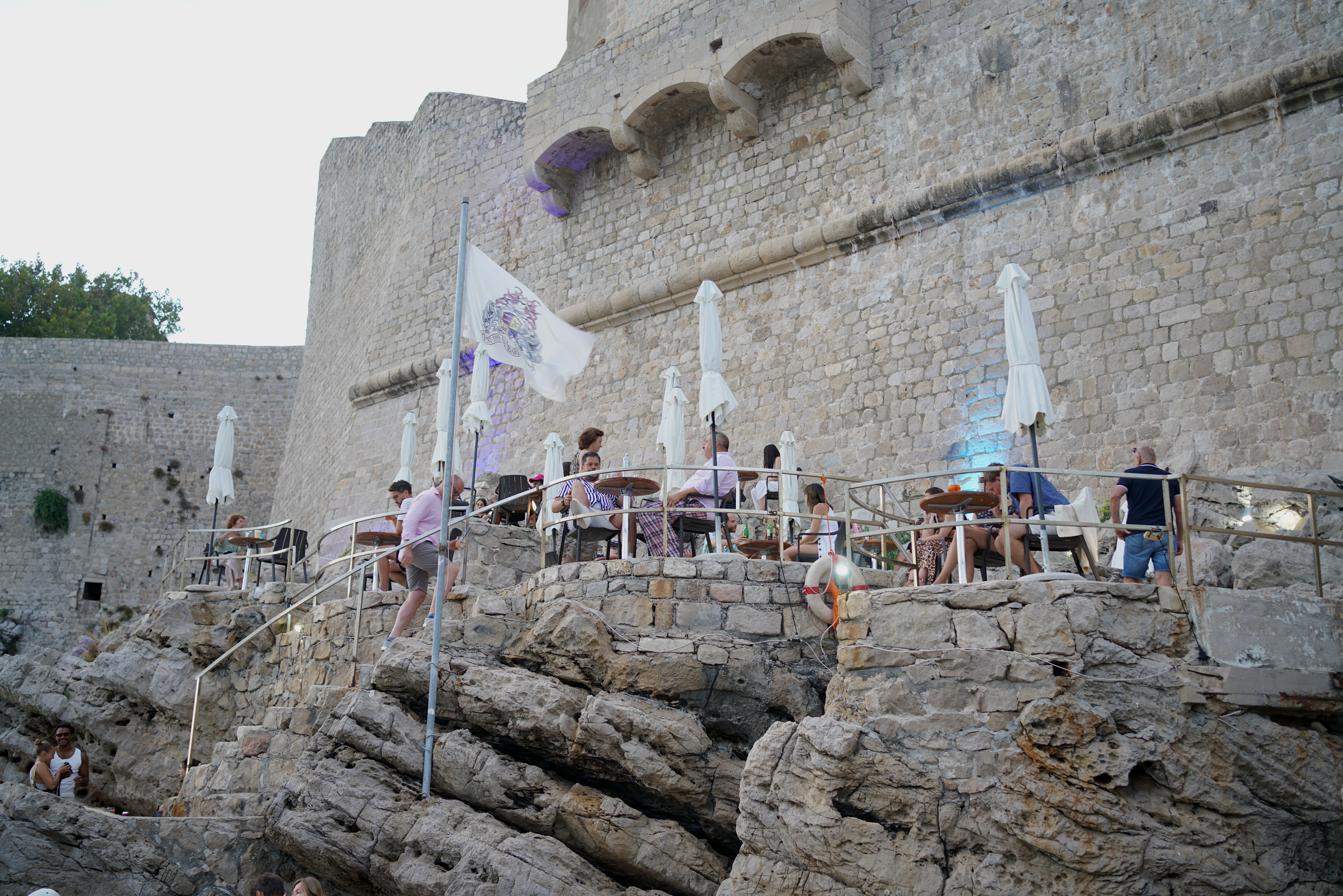 Seating at a famous beach bar in Dubrovnik