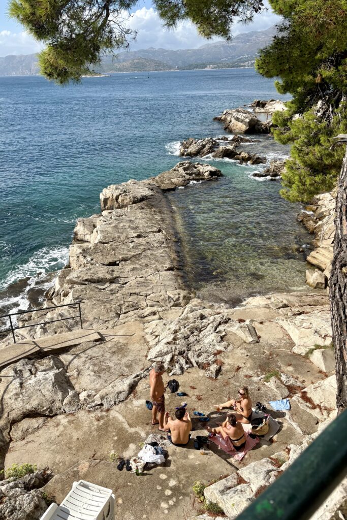 A beach with a tidal pool in cavtat